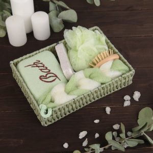 Набор банный 5 предметов: 3 мочалки, расческа, пемза, цвет МИКС Набор банный 5 предметов: 3 мочалки, расческа, пемза, цвет МИКС