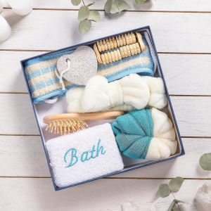 Набор банный, 7 предметов: 3 мочалки, повязка на голову, расчёска, массажёр, пемза, цвет МИКС Набор банный, 7 предметов: 3 мочалки, повязка на голову, расчёска, массажёр, пемза, цвет МИКС