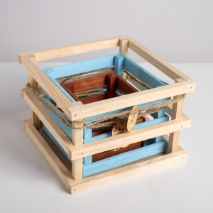 Набор деревянных ящиков 3в1, "От всего сердца", 20 х 20 х 13 - 15 х 15 х 11 см Набор деревянных ящиков 3в1, "От всего сердца", 20 х 20 х 13 - 15 х 15 х 11 см