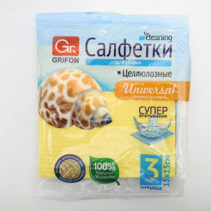 Набор губчатых салфеток для кухни 15×15 см, 3 шт, цвет МИКС Набор губчатых салфеток для кухни 15×15 см, 3 шт, цвет МИКС