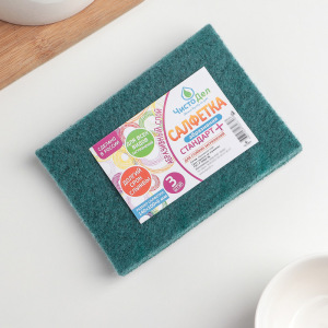 Набор губок-салфеток абразивных «Чистодел», 14×10×0,6 см, 3 шт Набор губок-салфеток абразивных «Чистодел», 14×10×0,6 см, 3 шт