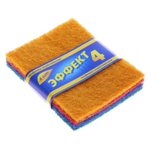 Набор губок-салфеток бытовых PRIDE «Эффект», 4 шт, цвет МИКС Набор губок-салфеток бытовых PRIDE «Эффект», 4 шт, цвет МИКС