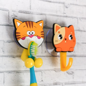 Набор «Котята», держатель для зубной щётки, крючок, мыльница., 13 х 9,5 см Набор «Котята», держатель для зубной щётки, крючок, мыльница., 13 х 9,5 см