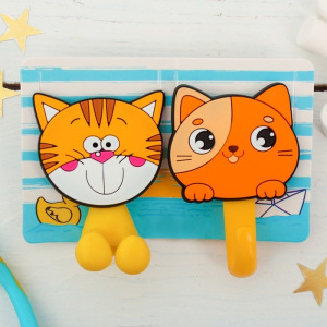 Набор «Котята», держатель для зубной щётки, крючок, мыльница., 13 х 9,5 см Набор «Котята», держатель для зубной щётки, крючок, мыльница., 13 х 9,5 см