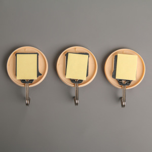 Набор крючков на липучке «Деревянные круги», 3 шт, цвет светлое дерево Набор крючков на липучке «Деревянные круги», 3 шт, цвет светлое дерево