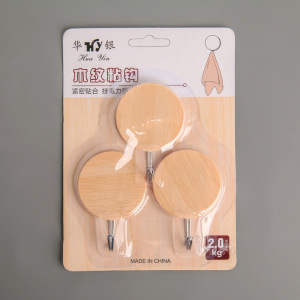 Набор крючков на липучке «Деревянные круги», 3 шт, цвет светлое дерево Набор крючков на липучке «Деревянные круги», 3 шт, цвет светлое дерево