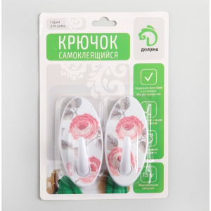 Набор крючков на липучке Доляна «Цветы», 2 шт, цвет и форма МИКС Набор крючков на липучке Доляна «Цветы», 2 шт, цвет и форма МИКС