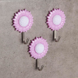 Набор крючков на липучке Доляна «Цветы», 3 шт, цвет МИКС Набор крючков на липучке Доляна «Цветы», 3 шт, цвет МИКС