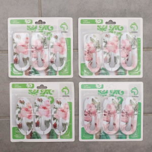 Набор крючков на липучке Доляна «Цветы», 3 шт, цвет МИКС Набор крючков на липучке Доляна «Цветы», 3 шт, цвет МИКС