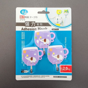 Набор крючков на липучке «Кружка», 3 шт, цвет МИКС Набор крючков на липучке «Кружка», 3 шт, цвет МИКС