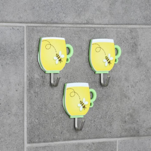 Набор крючков на липучке «Кружка», 3 шт, цвет МИКС Набор крючков на липучке «Кружка», 3 шт, цвет МИКС