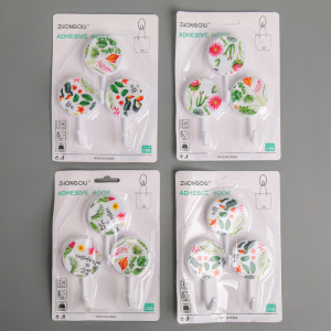 Набор крючков на липучке «Тропические цветы», 3 шт, рисунок МИКС Набор крючков на липучке «Тропические цветы», 3 шт, рисунок МИКС