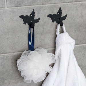 Набор крючков «Птички», 2 шт, металл, цвет чёрный Набор крючков «Птички», 2 шт, металл, цвет чёрный