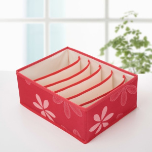 Набор органайзеров для белья «Листочки», 32×24×12 см, 3 шт, цвет красный Набор органайзеров для белья «Листочки», 32×24×12 см, 3 шт, цвет красный