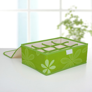 Набор органайзеров для белья с крышкой «Листочки», 32×24×12 см, 3 шт, цвет зелёный Набор органайзеров для белья с крышкой «Листочки», 32×24×12 см, 3 шт, цвет зелёный