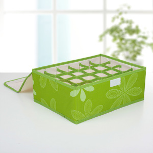 Набор органайзеров для белья с крышкой «Листочки», 32×24×12 см, 3 шт, цвет зелёный Набор органайзеров для белья с крышкой «Листочки», 32×24×12 см, 3 шт, цвет зелёный