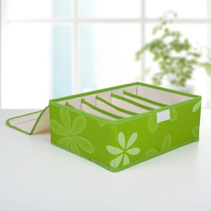 Набор органайзеров для белья с крышкой «Листочки», 32×24×12 см, 3 шт, цвет зелёный Набор органайзеров для белья с крышкой «Листочки», 32×24×12 см, 3 шт, цвет зелёный