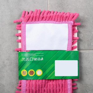 Насадка для плоской швабры «Синель», 43×13 см, микрофибра букли, цвет розовый Насадка для плоской швабры «Синель», 43×13 см, микрофибра букли, цвет розовый