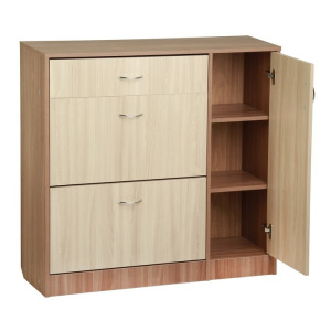 Обувница 3 отделения с дверью 1060х280х960 Ясень шимо светлый/темный Обувница 3 отделения с дверью 1060х280х960 Ясень шимо светлый/темный