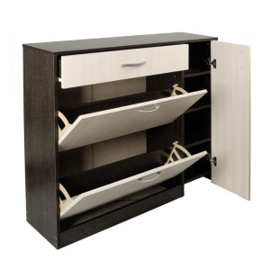 Обувница с дверью 1060х280х960 Венге темный/Венге светлый Обувница с дверью 1060х280х960 Венге темный/Венге светлый