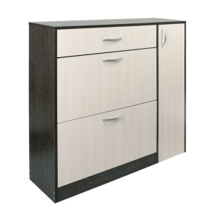 Обувница с дверью 1060х280х960 Венге темный/Венге светлый Обувница с дверью 1060х280х960 Венге темный/Венге светлый