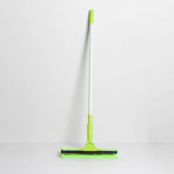 Окномойка с телескопической металлической ручкой и сгоном Доляна, 33×7×70(135) см, микрофибра