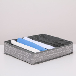 Органайзер для белья Доляна «Этника», 7 ячеек, 34×30×8 см, цвет серый Органайзер для белья Доляна «Этника», 7 ячеек, 34×30×8 см, цвет серый