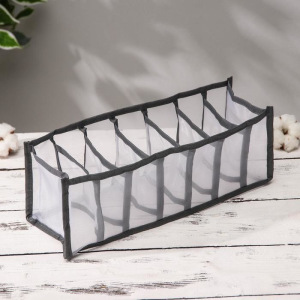 Органайзер для белья «Пыльца», 7 ячеек, 32×12×12 см, цвет серый Органайзер для белья «Пыльца», 7 ячеек, 32×12×12 см, цвет серый