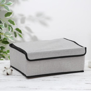 Органайзер для белья с крышкой «Лия», 13 ячеек , 32,5×24×12 см, цвет серый Органайзер для белья с крышкой «Лия», 13 ячеек , 32,5×24×12 см, цвет серый