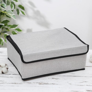 Органайзер для белья с крышкой «Лия», 13 ячеек , 32,5×24×12 см, цвет серый Органайзер для белья с крышкой «Лия», 13 ячеек , 32,5×24×12 см, цвет серый