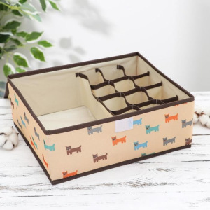 Органайзер для белья с крышкой «Собачки», 13 ячеек , 32,5×24×12 см Органайзер для белья с крышкой «Собачки», 13 ячеек , 32,5×24×12 см