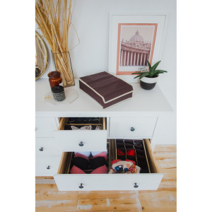 Органайзер для белья «Ваниль», 18 ячеек, 33×24×12 см, цвет коричнево-бежевый Органайзер для белья «Ваниль», 18 ячеек, 33×24×12 см, цвет коричнево-бежевый