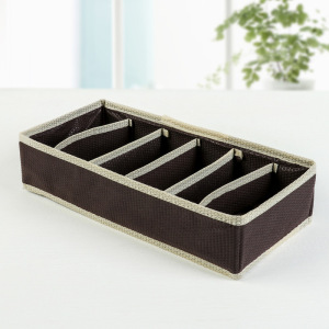 Органайзер для белья «Ваниль», 6 ячеек, 35×16×10 см, цвет коричневоо-бежевый Органайзер для белья «Ваниль», 6 ячеек, 35×16×10 см, цвет коричневоо-бежевый