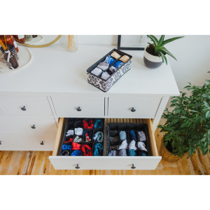 Органайзер для белья «Вензель», 8 ячеек, 28×14×10 см, цвет чёрно-белый Органайзер для белья «Вензель», 8 ячеек, 28×14×10 см, цвет чёрно-белый