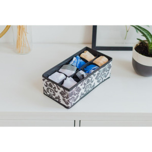 Органайзер для белья «Вензель», 8 ячеек, 28×14×10 см, цвет чёрно-белый Органайзер для белья «Вензель», 8 ячеек, 28×14×10 см, цвет чёрно-белый