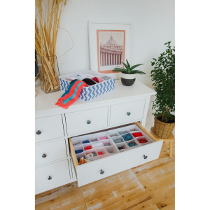 Органайзер для белья «Зигзаг», 32×24×12 см, 8 ячеек, цвет синий Органайзер для белья «Зигзаг», 32×24×12 см, 8 ячеек, цвет синий