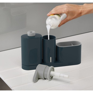 Органайзер для раковины Sink Base Plus с дозатором для мыла и бутылочкой, цвет серый Органайзер для раковины Sink Base Plus с дозатором для мыла и бутылочкой, цвет серый
