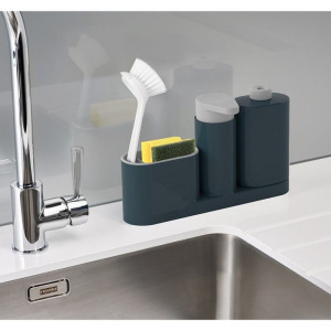 Органайзер для раковины Sink Base Plus с дозатором для мыла и бутылочкой, цвет серый Органайзер для раковины Sink Base Plus с дозатором для мыла и бутылочкой, цвет серый