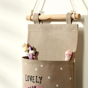 Органайзер с карманами подвесной Доляна «Котейка», 3 отделения, 59×20 см, цвет бежевый Органайзер с карманами подвесной Доляна «Котейка», 3 отделения, 59×20 см, цвет бежевый