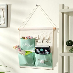 Органайзер с карманами подвесной Доляна «Мяу», 3 отделения, 30×34 см, цвет бирюзовый Органайзер с карманами подвесной Доляна «Мяу», 3 отделения, 30×34 см, цвет бирюзовый