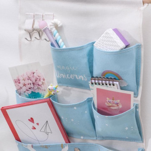 Органайзер с карманами подвесной «Единорожек» 6 отделений, 50×35 см, цвет голубой Органайзер с карманами подвесной «Единорожек» 6 отделений, 50×35 см, цвет голубой