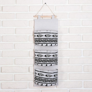 Органайзер с карманами подвесной «Мексика», 3 отделения, 20×60 см, цвет белый Органайзер с карманами подвесной «Мексика», 3 отделения, 20×60 см, цвет белый