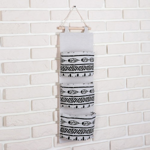 Органайзер с карманами подвесной «Мексика», 3 отделения, 20×60 см, цвет белый Органайзер с карманами подвесной «Мексика», 3 отделения, 20×60 см, цвет белый