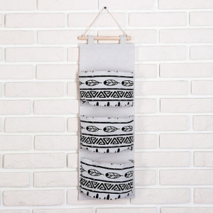 Органайзер с карманами подвесной «Мексика», 3 отделения, 20×60 см, цвет белый Органайзер с карманами подвесной «Мексика», 3 отделения, 20×60 см, цвет белый
