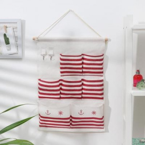 Органайзер с карманами подвесной «Морской бой», 7 карманов, 48×35 см, цвет коричневый Органайзер с карманами подвесной «Морской бой», 7 карманов, 48×35 см, цвет коричневый