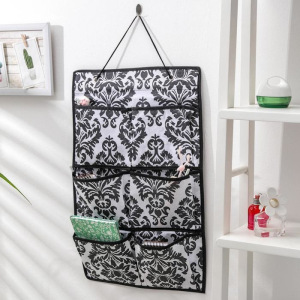Органайзер с карманами подвесной «Вензель», 37×60 см, 6 отделений, цвет чёрно-белый Органайзер с карманами подвесной «Вензель», 37×60 см, 6 отделений, цвет чёрно-белый