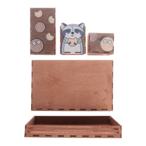 Органайзер складной дерево "Енот" 23,5 х 15 х 14,2 см 3945532 Органайзер складной дерево "Енот" 23,5 х 15 х 14,2 см 3945532