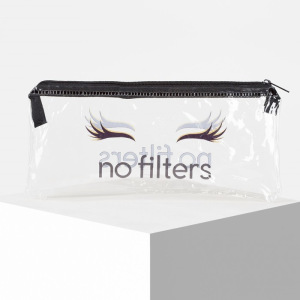 Пенал - футляр, отдел на молнии, цвет чёрный/прозрачный Пенал - футляр, отдел на молнии, цвет чёрный/прозрачный