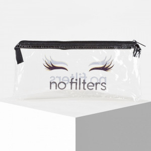 Пенал - футляр, отдел на молнии, цвет чёрный/прозрачный Пенал - футляр, отдел на молнии, цвет чёрный/прозрачный