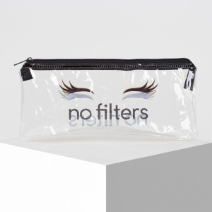 Пенал - футляр, отдел на молнии, цвет чёрный/прозрачный Пенал - футляр, отдел на молнии, цвет чёрный/прозрачный